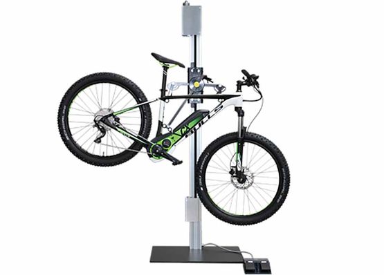Reifig Fahrradmontageständer Modell Vario E mit stufenloser elektrischer Höhenverstellung über den gesamten Bereich